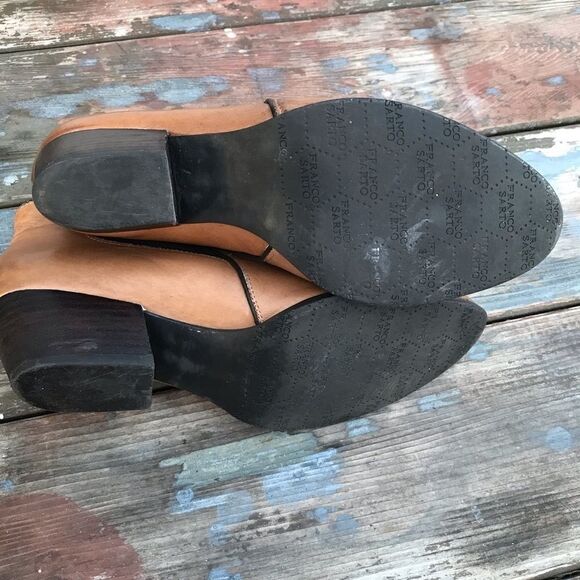 Franco Sarto Quinne Tan Leather Ankle Boots 8 - Picture 11 of 13